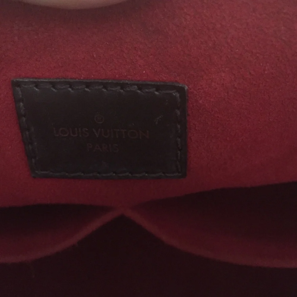 Louis Vuitton Brown Damier Canvas Satchel with Burgundy Lining